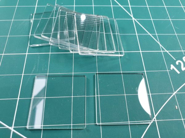 40 mm Square Clear Acrylic Bases